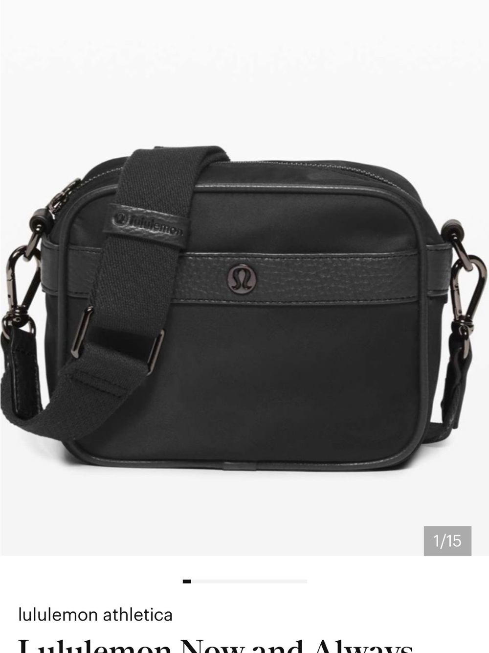 lululemon athletica Now and Always Black Crossbody Belt Bag